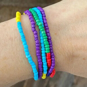 Taste the Rainbow Africa Style Seed Bead Waist Beads Stretch Bracelet